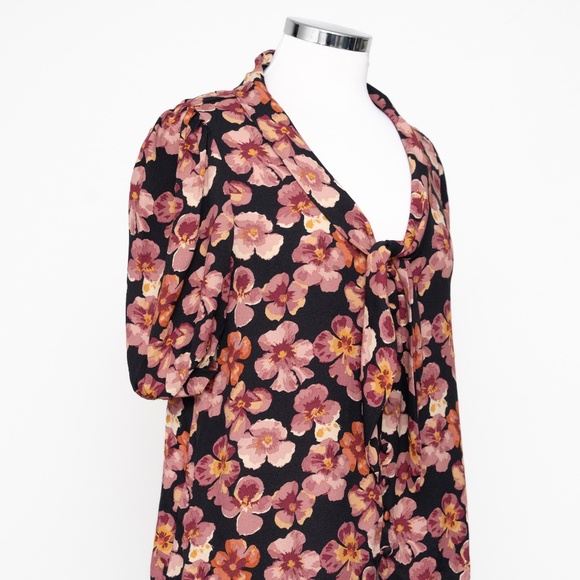 Reformation - Joelle Floral Tie Neck Button-Up Top - Picture 7 of 10